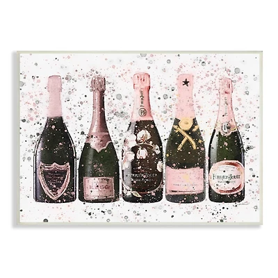 Stupell Industries Chic Pink Rose Bottles Modern Fashion Splash Wall Plaque