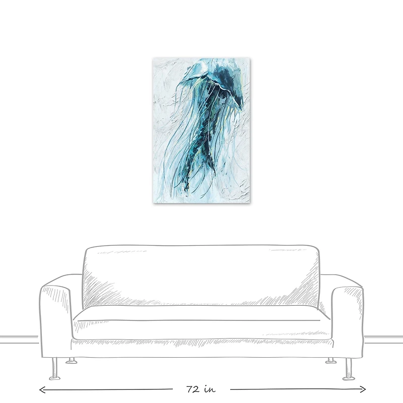 Painted Jelly Fish 24" x 36" Canvas Wall Art