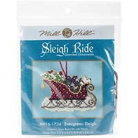Mill Hill® Sleigh Ride Evergreen Sleigh Ornament Counted Cross Stitch Kit