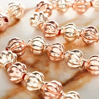 Gold & Rose Gold Shiny Metal Carved Lantern Beads, 8mm by Bead Landing™