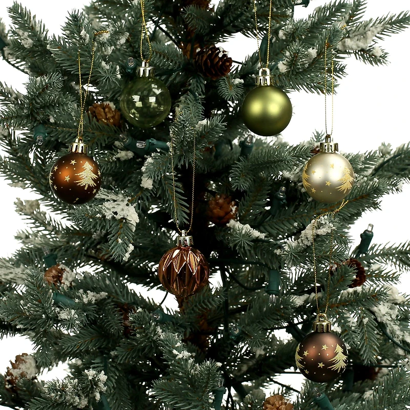 7 Pack 1.5" Gingerbread Forest Tree Shatterproof Ball Ornaments by Ashland®