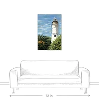 Lighthouse In The Garden 24" x 36" Canvas Wall Art
