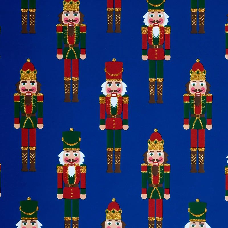 30" x 24ft. Blue Nutcracker Foil Gift Wrap by Celebrate It™