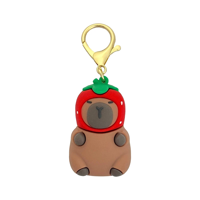 Blue Moon Studio™ Capybara in Strawberry Hat Bag Charm