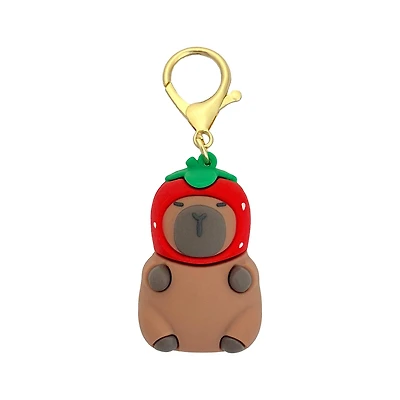 Blue Moon Studio™ Capybara in Strawberry Hat Bag Charm