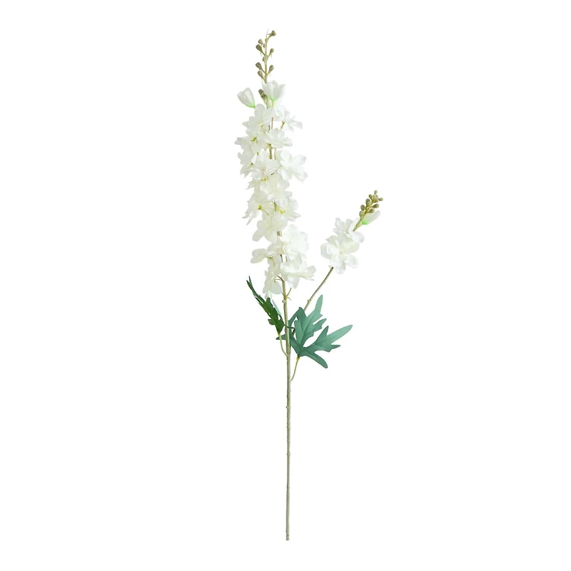 33" White Delphinium Flower Stems, 3ct.