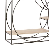 Gray Metal Contemporary Wall Shelf, 32" x 32" x 7"