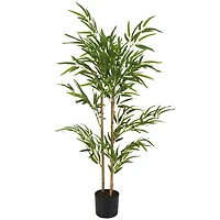 4ft. Green Bamboo Artificial Tree with Black Pot