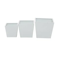 White Modern Planter, Set of 3" 7", 11", 5"