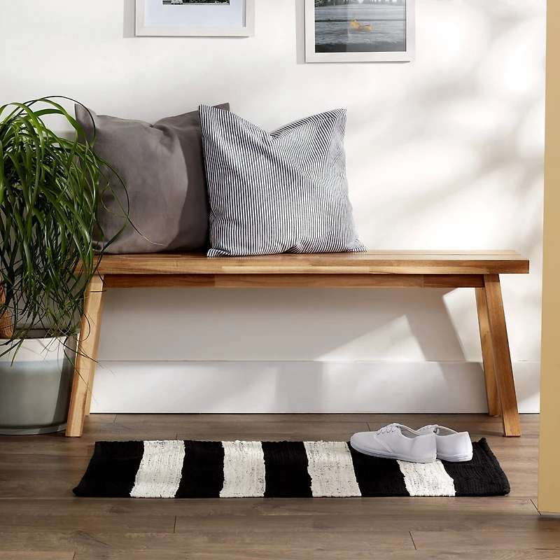 DII® Black & White Stripe Rag Rug, 2ft. x 3ft.