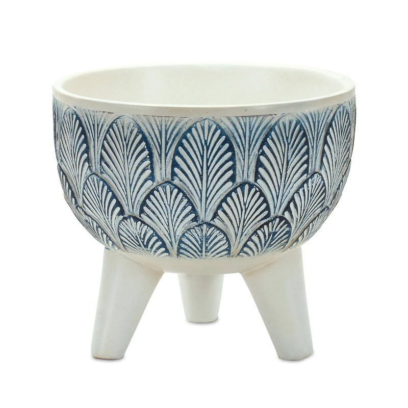 Decorative Leaf Print Pot Set with Legs