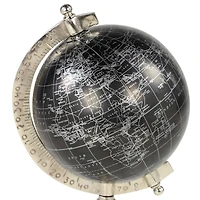 12" Rustic Black Globe with Silver Aluminum Stand