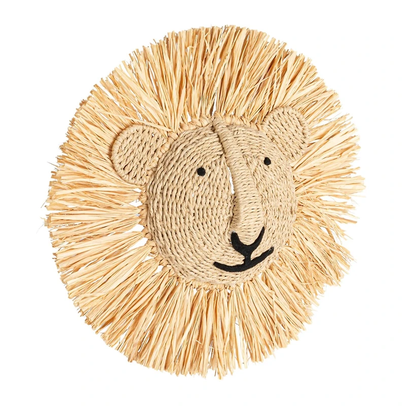 Hello Honey® 16.5" Natural Savannah King Raffia Lion Wall Art