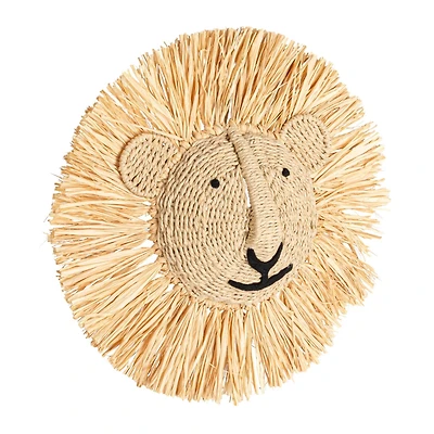 Hello Honey® 16.5" Natural Savannah King Raffia Lion Wall Art