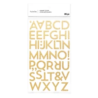 12 Pack: Gold Glitter Block Alphabet Stickers by Recollections™