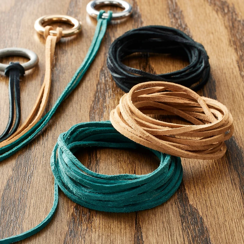 Black, Toast and Green Soft Leather Lace Cording By Bead Landing™
