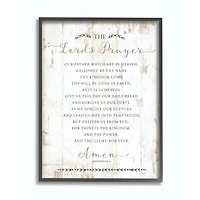 Stupell Industries The Lords Prayer Our Father Rustic Distressed White Wood Look Framed Wall Art