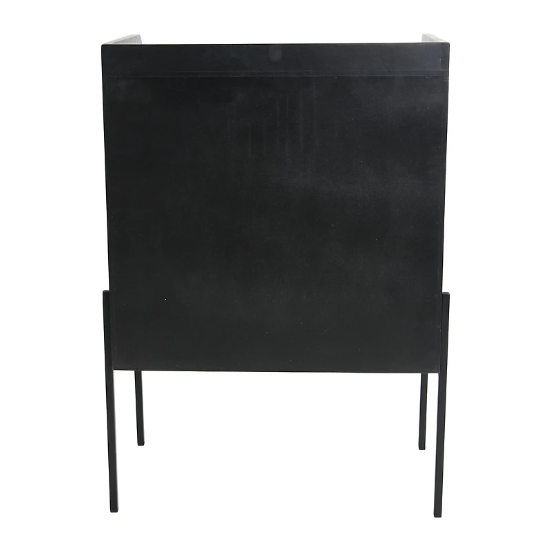 Hello Honey® 3ft. Black Bar Cabinet with Natural Woven Cane Details