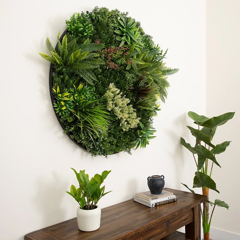 38" Framed Virgin Islands Artificial Living Wall Art Panel