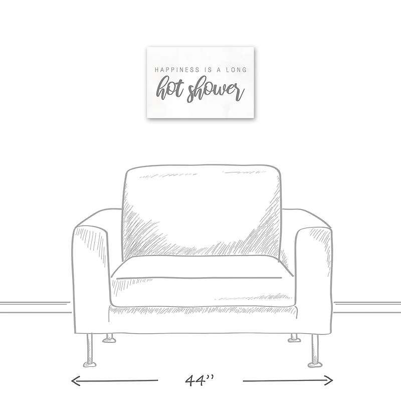 Long Hot Shower 18" x 12" Canvas Wall Art