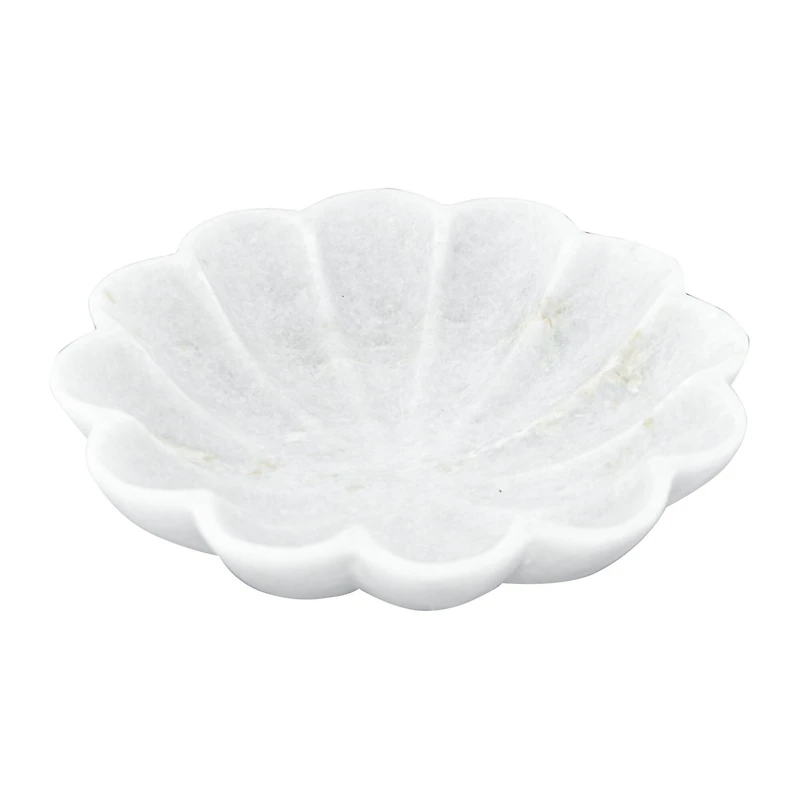 Hello Honey® 6" Carved Marble Flower Shape Dish