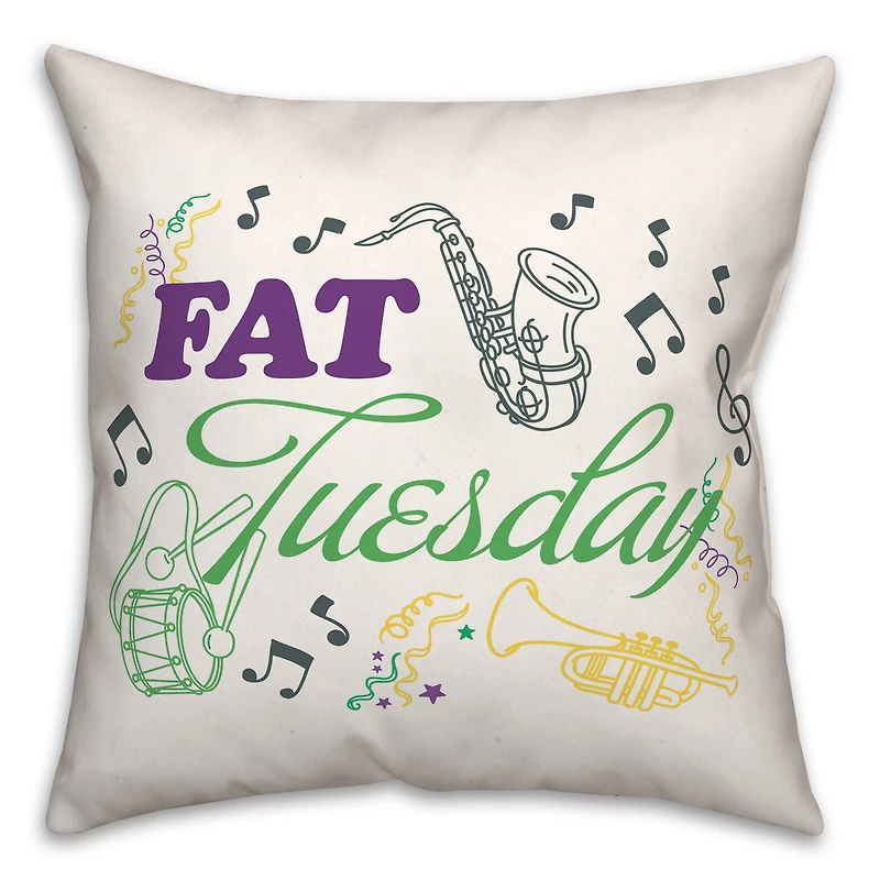 Fat Tuesday Mardi Gras Throw Pillow