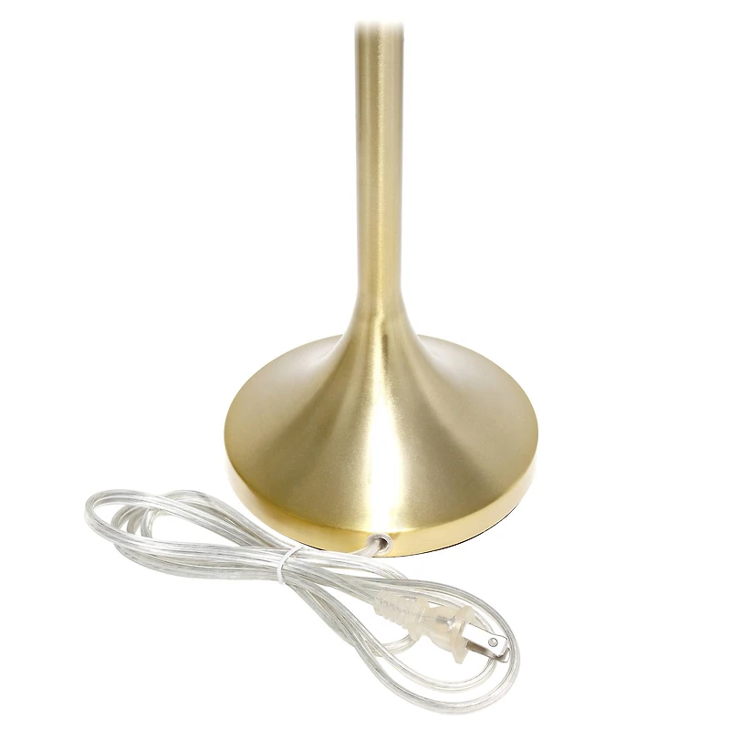 Simple Designs 21.5" Tapered Gold Table Lamp with Fabric Drum Shade