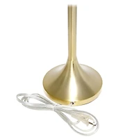 Simple Designs 21.5" Tapered Gold Table Lamp with Fabric Drum Shade