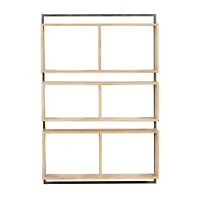 Brown Wood Industrial Wall Shelf, 35" x 24" x 6"