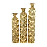 Gold Metal Glam Vase, Set of 3" 34", 29", 25"