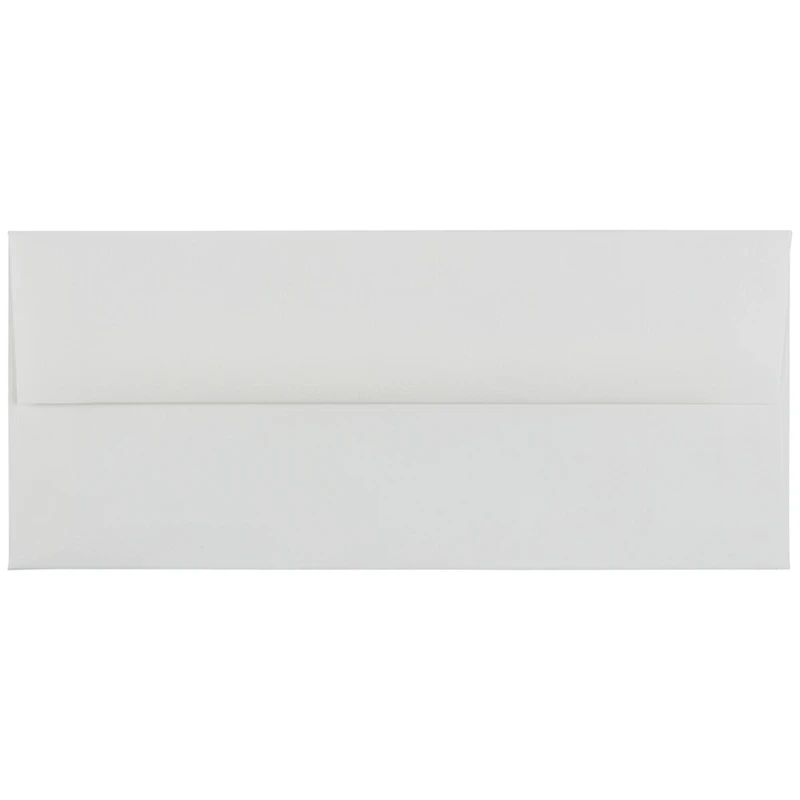 JAM Paper 4.12" x 9.5" Bright White Laid Strathmore Business Envelopes, 50ct.