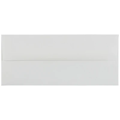JAM Paper 4.12" x 9.5" Bright White Laid Strathmore Business Envelopes, 50ct.