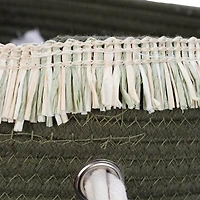 Honey Can Do Olive Nesting Cotton Rope Baskets with Fringe Set