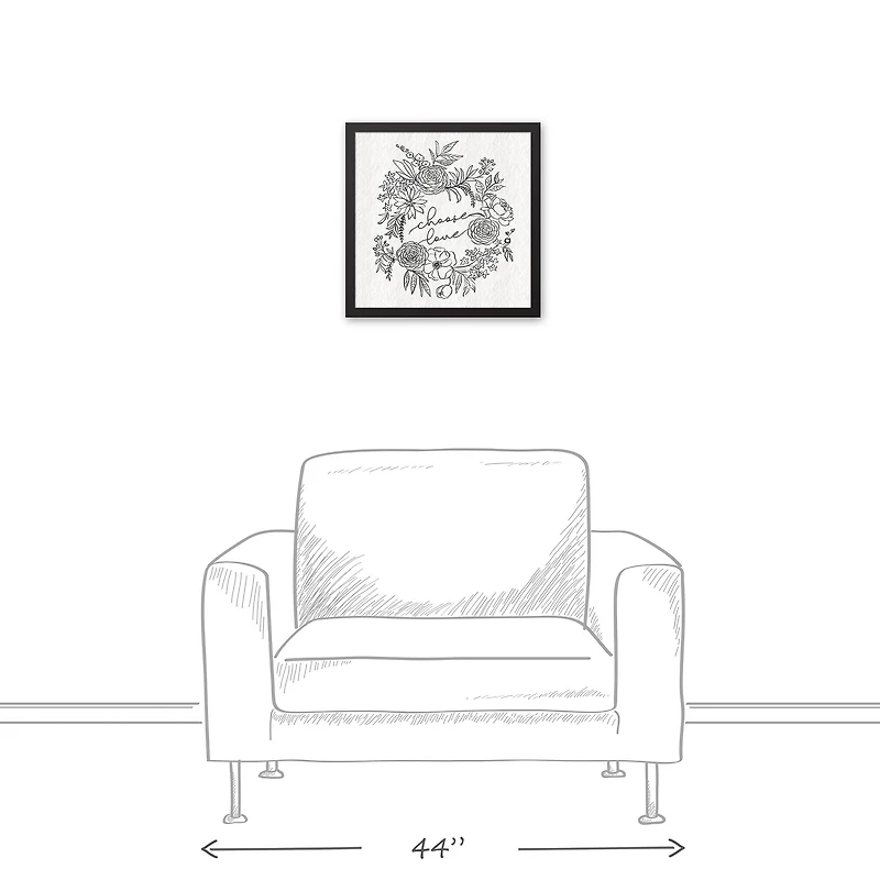 Choose Love 17.73" x 17.73" Black Framed Canvas