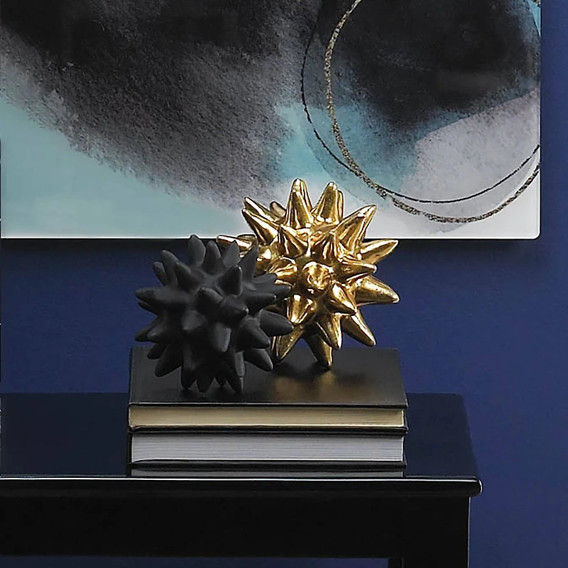 Nikki Chu Storico Gold and Black Spike Sculptures