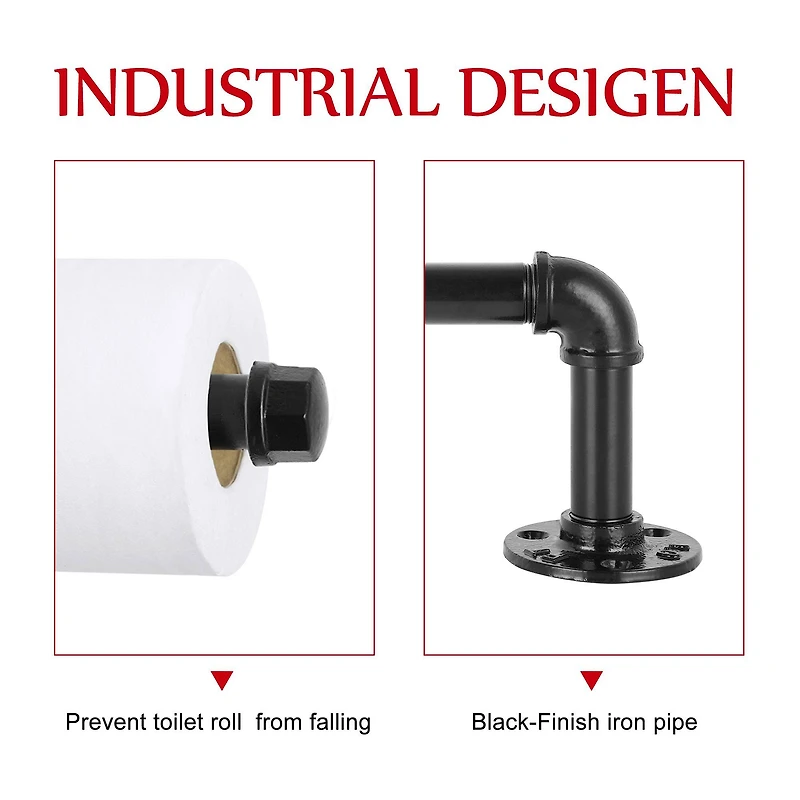 NEX™ 6.5" Black Iron Rustic Toilet Paper Roll Holders, 2ct.