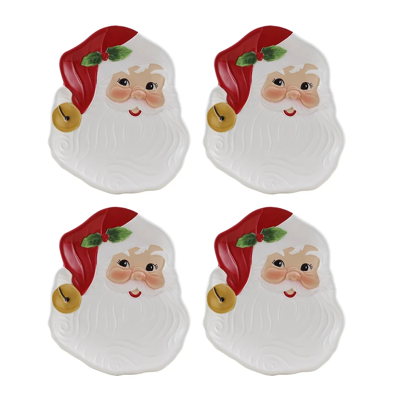 Mr. Christmas 6" Santa Ceramic Plates, 4ct.