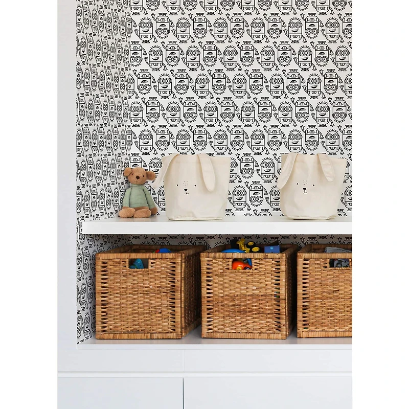 RoomMates Minions Line Art Black Peel & Stick Wallpaper