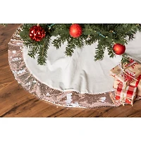 DII® Cream Sequin Velvet Holiday Tree Skirt