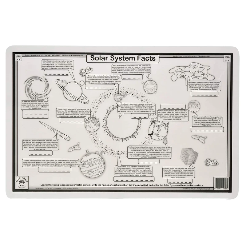Tot Talk Solar System Placemat