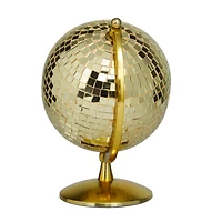 The Novogratz Gold Stainless Steel Glam Globe, 9" x 8" x 12"