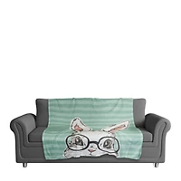 Bunny With Glasses 50" x 60" Sherpa Fleece Blanket