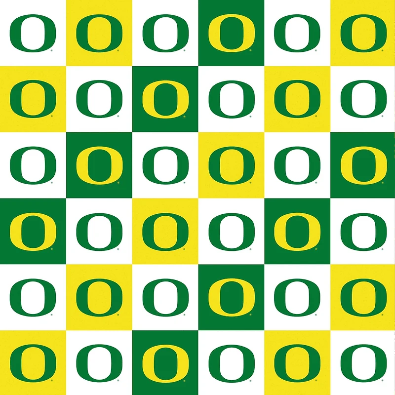 NCAA University of Oregon Ducks Check Cotton Fabric
