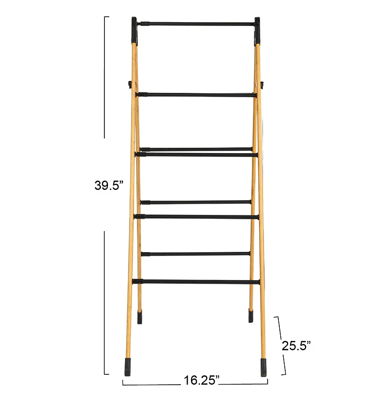 Household Essentials Bamboo V-Shaped Expandable Laundry Drying Rack