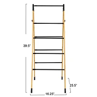 Household Essentials Bamboo V-Shaped Expandable Laundry Drying Rack