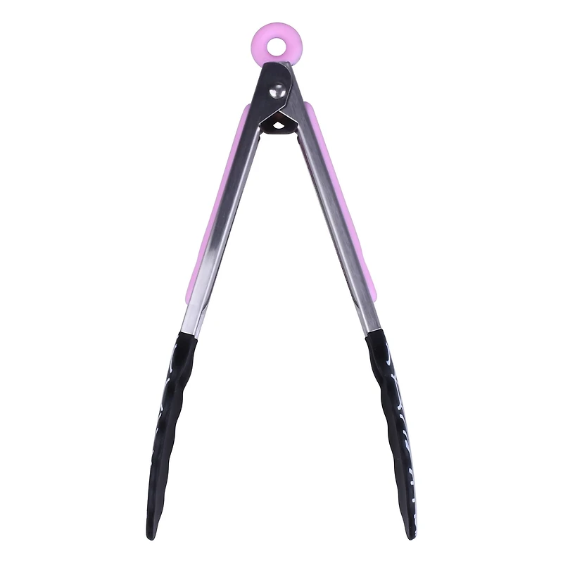 Mini Pink & Black Spiderweb Silicone Tongs by Makery™