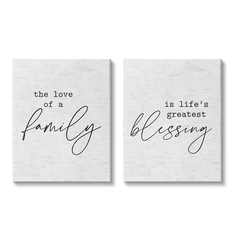 Stupell Industries Love of Family is Life's Greatest Blessing Minimal Quote Canvas Wall Art