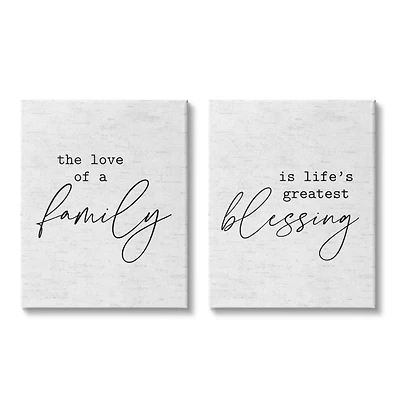 Stupell Industries Love of Family is Life's Greatest Blessing Minimal Quote Canvas Wall Art