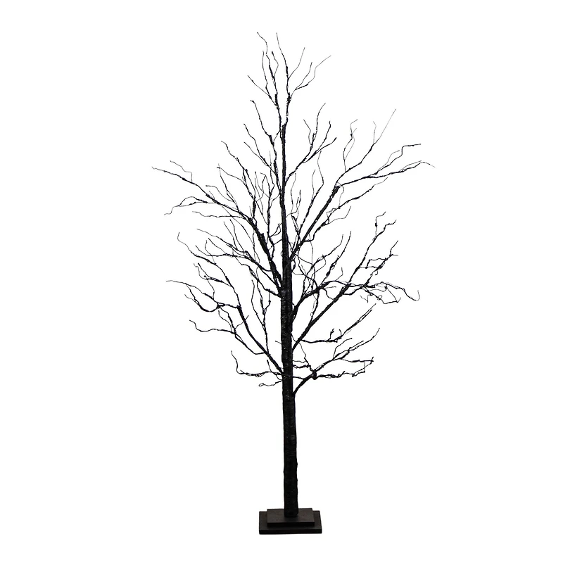 5ft. Pre-Lit Halloween Black Twig Artificial Tree with 240 Orange & Purple LED Lights