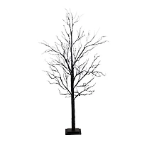 5ft. Pre-Lit Halloween Black Twig Artificial Tree with 240 Orange & Purple LED Lights